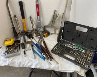Some Big Hand Tools and a Tap and Die Set
