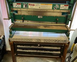 Grizzly Model G4011Z Sheet Metal Machine on Rolling Bench