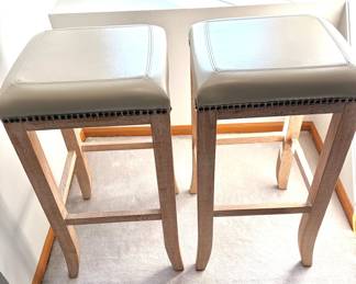 Pair of Khaki Bar Stools