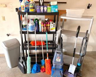Storage Shelves and Cleaning Lot