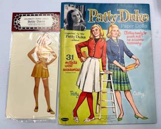 Vintage Patty Duke Show Bette Davis Celebrity Paper Dolls Whitman 1983 Collectibles