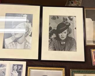 Vintage Hollywood Actress Framed Portraits Bette Davis Photograph Collection