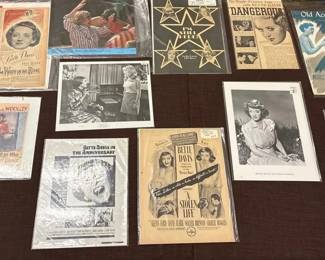 Vintage Bette Davis Hollywood Movie Memorabilia, Publicity Photographs Ephemera Collection