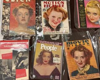 Vintage Bette Davis Movie Star Magazine Collection 1930s1980s Hollywood Publications
