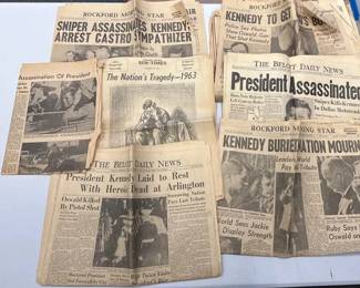 Original 1963 JFK Assassination Funeral Newspaper Collection Kennedy, Oswald