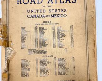 1941 Rand McNally Road Atlas United States, Canada Mexico Vintage Maps