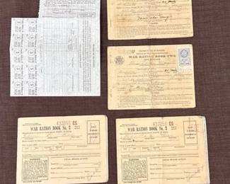 Original WWII War Ration Books 1, 2 3, Ration Coupons OPA Mailing Envelope 1940s