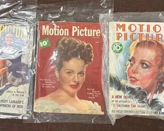 Collection of 3 Vintage Motion Picture, Motion Picture Junior Motion Picture Magazines
