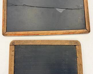 Lot of 2 Antique Wooden Framed Schoolhouse Writing Slates Primitive Americana