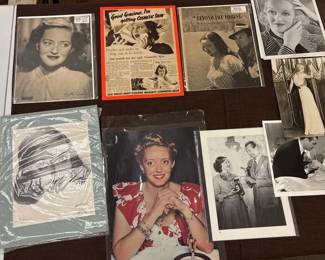 Vintage Bette Davis Hollywood Publicity Photographs, Portraits Movie Memorabilia Collection
