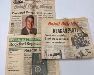 Historic Ronald Reagan Newspaper Collection 1981 Assassination Attempt 1984 Reelection