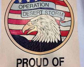 Vintage 1991 Operation Desert Storm Proud of Our Troops Patriotic Bald Eagle Gulf War Poster