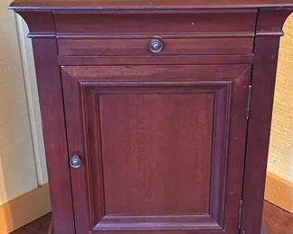 Ethan Allen Cherry Finish Wood Nightstand End Table with Drawer  Cabinet Storage