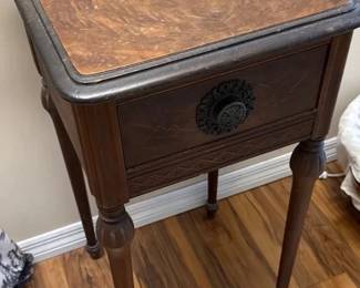 Antique VictorianStyle Wooden Table with Turned Legs