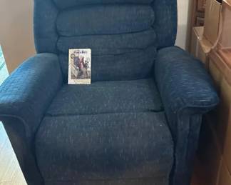 PrideStyle Electric Power Lift Recliner Chair  Dark Blue Upholstery