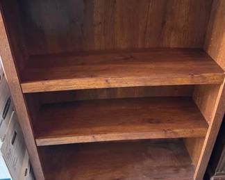 Rustic OakFinish Wooden Bookcase with 3 Open Shelves  Traditional Storage Cabinet
