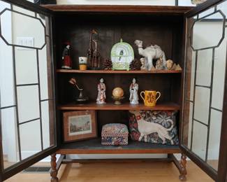 Antique cabinet glass front