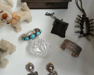 Turquoise cuff small wrist, sterling cuff, antique purse