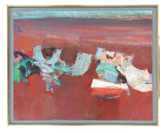 Lot 4 Syd Solomon (1917-2004) American, Oil on Panel Low Land