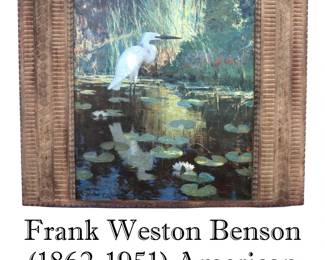 Lot 1501 Rare Frank Weston Benson (1862-1951) American, Oil on Canvas The White Heron