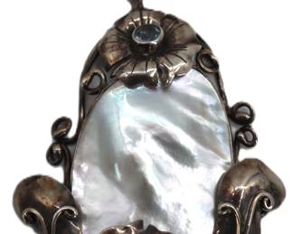 Lot 993 Art Nouveau Silver and Mother of Pearl Pendant