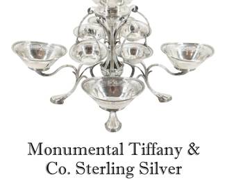 Lot 38 Monumental Tiffany Co. Sterling Silver Epergne Presentation Piece Approx 126.69 ozt.
