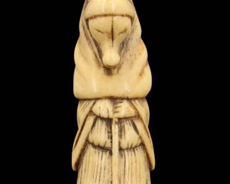 Lot 1792 Carved Bone Netsuke of a Fox Disguised as a Priest