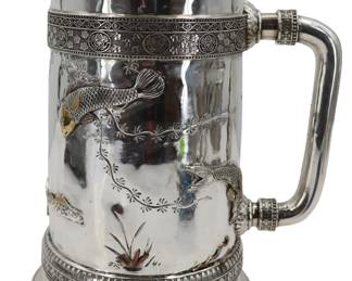Lot 39 Tiffany Co. Japanesque MixedMetal and Sterling Silver Pitcher Approx 51.055 ozt.
