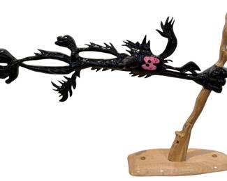 Lot 25 John Marshall 21st Century American, Hand Carved Wooden Cartoon Sculpture of Wile E. Coyote