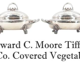 Lot 39 Rare Fantastic Pair of Edward C. Moore Tiffany Co. Covered Vegetables, Approx. 114.85 ozt.
