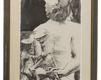 Lot 14 Pablo Picasso (1891-1973) Spanish, Lithograph Etude pour L'Homme au Mouton (Study for Man with Goat)