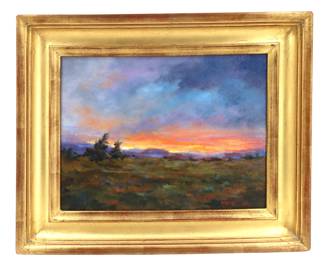 Lot 118 Nori McConnaughhay 21st Century American, Oil on Canvas Landscape Storm at Sunset