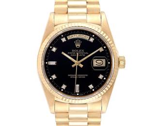 Lot 92 Rolex 18k Yellow Gold DayDate President Watch