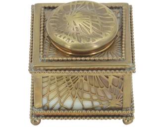 Lot 1579 Antique Tiffany Studios New York Pine Needle Pattern Bronze Inkwell