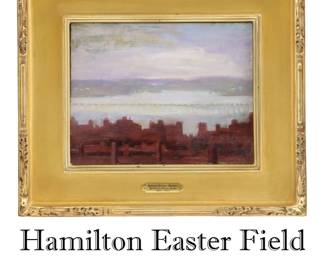 Lot 1503 Hamilton Easter Field (1873-1922) American, Oil on Panel Harvard Bridge - Boston