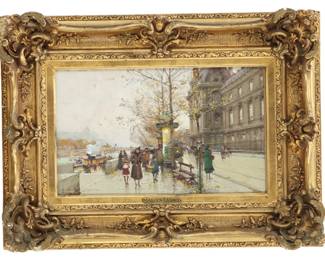 Lot 1510 Eugene Galien-Laloue (1854-1941) French, Oil on Canvas Parisian Street Scene