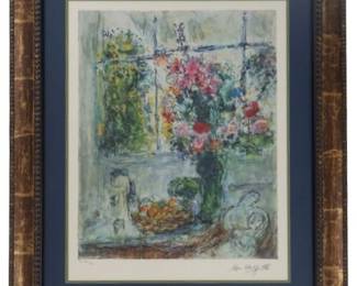 Lot 110 Marc Chagall (1887–1985) Russian French, Offset Lithograph Impressionist Still Life Fruits and Flowers
