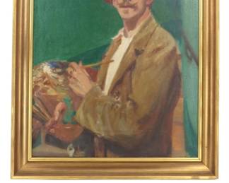 Lot 1505 Frederick William MacMonnies (1863-1937) American, Oil on Canvas Self Portrait