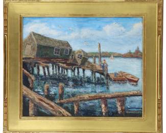 Lot 1622 Harry Jones (1906-1995) American, Oil on Canvas Impressionist Coastal Landscape