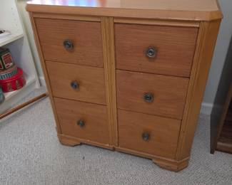 $50, Antique "altered" vanity cabinet, was two ends turned into CUTE 6 drawer cupboard, VERY HEAVY
