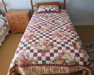 Twin Quilts- $12 ea Burgandy & Blue, $50 Vintage Homemade patchwork