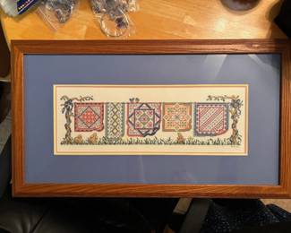 $30, "Quilt squares" cross stitch