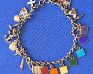 $30 Vintage Sterling silver Eastern Star charm bracelet