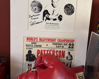 Signed, boxing glove and ephemera