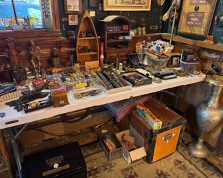 Man, cave items