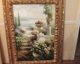 Originial oil on canvas 8" wide Gold frame