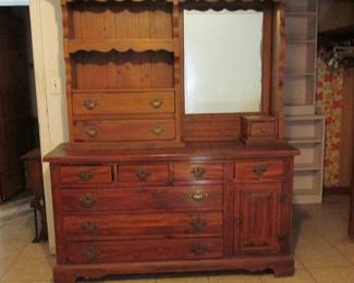 Hutch with mirror 7 drawer and door