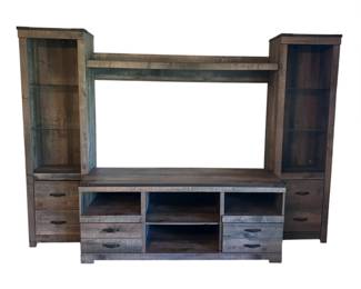 Rustic Wood Entertainment Center