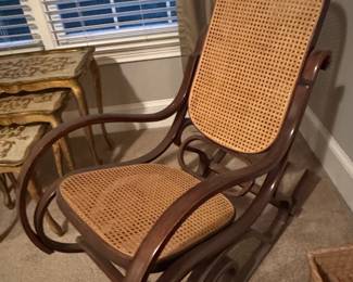 Thonet Style Bentwood Cane Rocking Chair