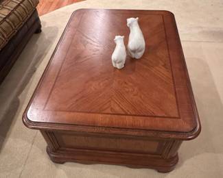 Traditional Rectangular Wood Coffee Table with Drawers